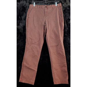 Gap Dress Pants Women Size 8 Purple Cotton Slash Pockets Straight Leg Flat Front